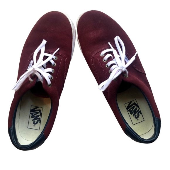 Vans Other - Vans Low Cut Lace Up Maroon Navy and White Sneakers Size Men 9 and Women 10.5